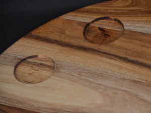 Chopping Board - Round with 2 x Small Turkish Bowl Holders